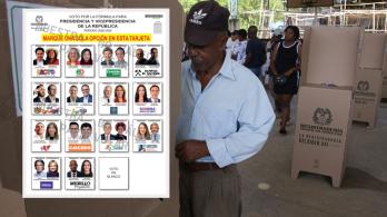 Tarjetón elecciones presidenciales. / Fotos: Registraduría y AFP.