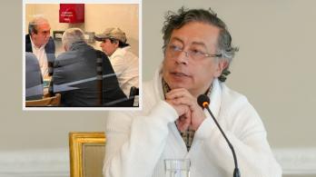 Petro sobre foto de Alejandro Char con Luis Alfredo Ramos. / Fotos: Presidencia y X de Jorge Gómez Pinilla.