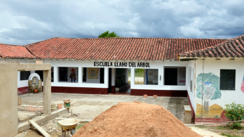 primer plano de una escuela rural
