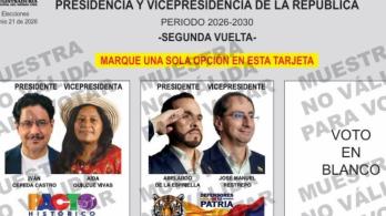 Tarjetón para segunda vuelta. / Foto: Registraduría.