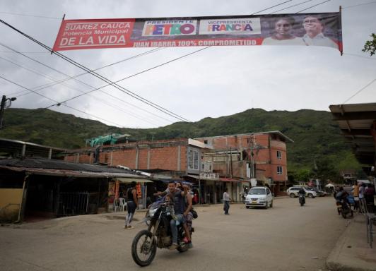 Publicidad del Pacto Histórico en Suárez, Cauca.