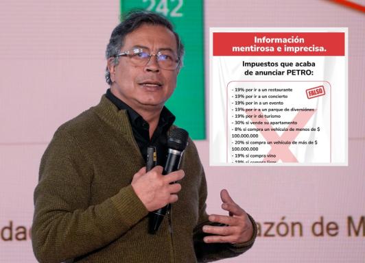 Petro sobre fake news de la Ley de Financiamiento. / Fotos: Presidencia y MinHacienda.