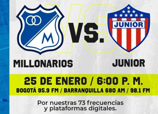 Millonarios vs. Junior. / Foto: Radio Nacional.