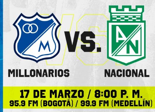 Millonarios vs. Nacional. / Foto: RTVC.