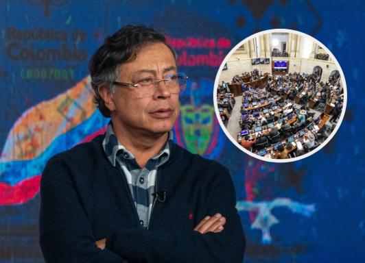 Petro sobre nuevo mapa político en el Senado. / Foto: Presidencia y AFP.