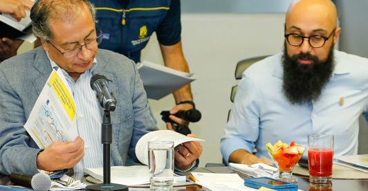 Presidente Gustavo Petro y Carlos Carrillo, director de la  UNGRD