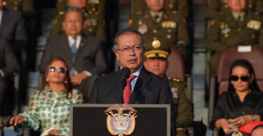 Presidente Petro con cifras de seguridad. / Foto: X Infopresidencia.