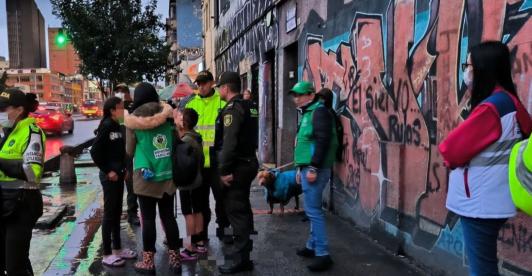 Rescate de 50 niños en situación de mendicidad. / Foto: X Secretaria de Bogotá.