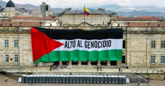Bandera de Palestina en el Congreso. / Foto: X María José Pizarro.