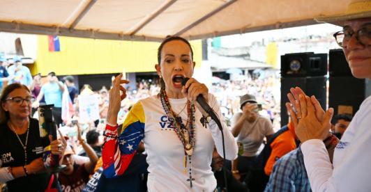 Denuncia de María Corina Machado en Venezuela. / Foto: AFP.
