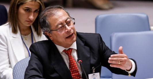 Gustavo Petro en el consejo de seguridad de la ONU. / Foto: AFP.