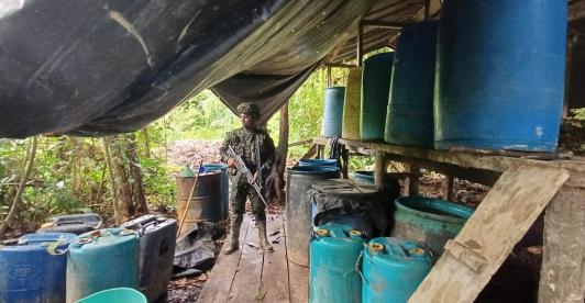 Ejército desmantela cuatro laboratorios en el Cauca, que producían más de seis toneladas de droga al mes