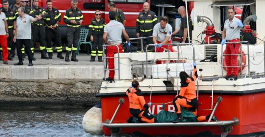 Hundimiento de yate en Sicilia. / Foto: AFP.