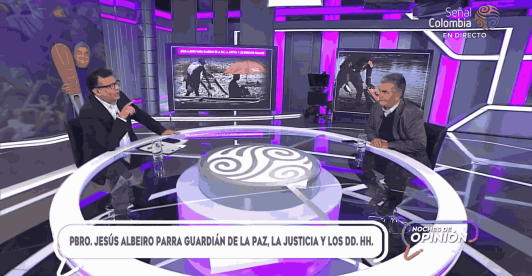 Padre Albeiro Parra en entrevista con Hollman Morris, gerente de RTVC, para Noches de Opinión