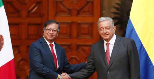 Presidente de Colombia, Gustavo Petro, junto al presidente de México, AMLO.