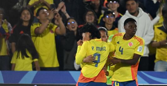 Yésica Muñoz anotó el gol de la victoria de Colombia vs. Camerún. / Foto: AFP.