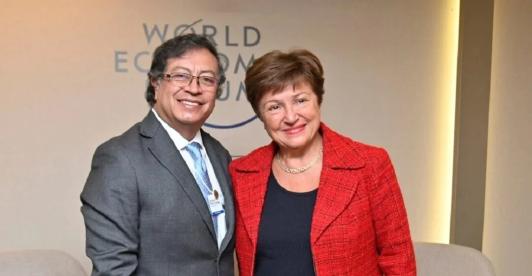 Directora del FMI felicita al presidente Petro por su compromiso con la acción climática