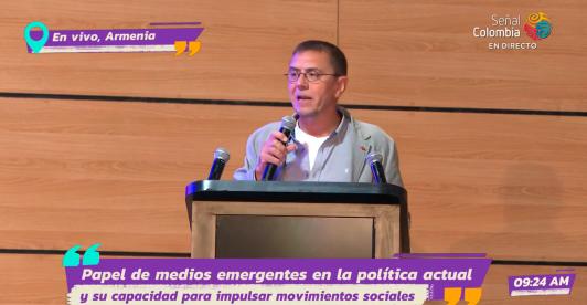 Juan Carlos Monedero en el encuentro de medios alternativos