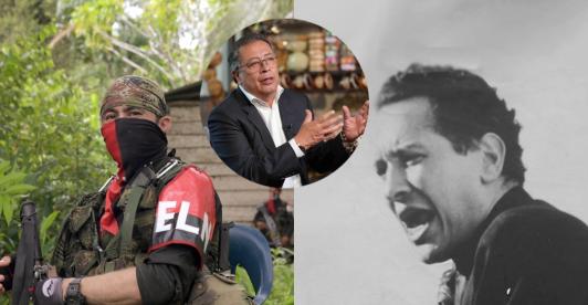 Petro ofrece la sotana de Camilo Torres al ELN. / Fotos: AFP y Fotografías Camilo Torres, 1963-1966 / bibliotecadigital.univalle.edu.co