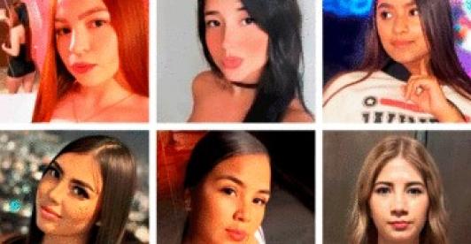 Jóvenes colombianas rescatadas en Veracruz, México.