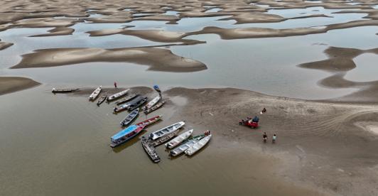 Sequía en el río Amazonas. / Foto: AFP.
