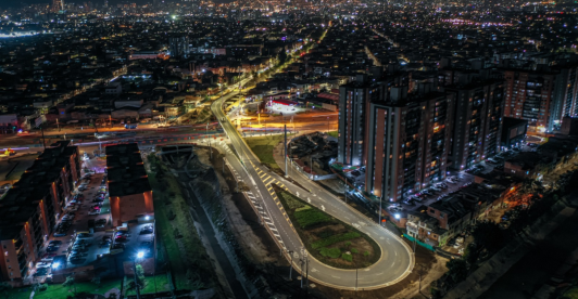 Inauguración del puente sobre la Avenida 68 con Calle 3