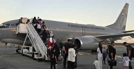 Llegó el vuelo de repatriación desde el Líbano a Colombia. / Foto: X FuerzaAereaCol