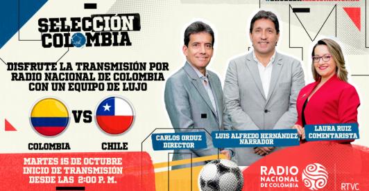 Radio Nacional de Colombia transmitirá partido Colombia vs. Chile