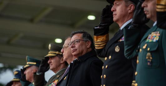 Presidente Gustavo Petro en Ceremonia del centésimo trigésimo tercer aniversario de la Policía Nacional y nombramientos como subtenientes de un personal de alféreces del curso 120 de oficiales promoción “Teniente Coronel Edison Andrés González Huertas”