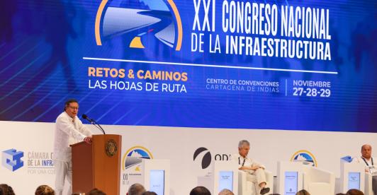 Presidente Gustavo Petro durante el Congreso Nacional de la Infraestructura