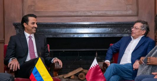 Jeque de Qatar y el presidente Petro