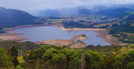 Niveles de agua en embalses en medio de racionamiento. / Foto: Alcaldía de Bogotá.