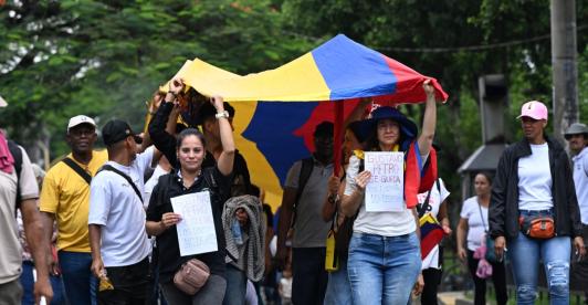 Marchas de 23 de noviembre. / Foto: AFP.