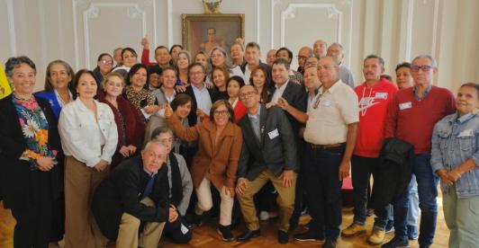 Pensionados de Telecom reconocimiento del gobierno. / Foto: Presidencia.