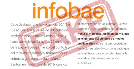 Publicación de portal Infobae pone en peligro la integridad de periodistas del Sistema de Medios Públicos 