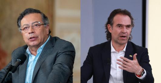 Petro le responde a Federico Gutiérrez. / Fotos: Presidencia y Radio Nacional.