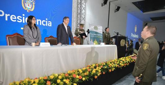 El presidente evaluó las principales cifras de seguridad con los altos oficiales. / Foto: Presidencia de la República.