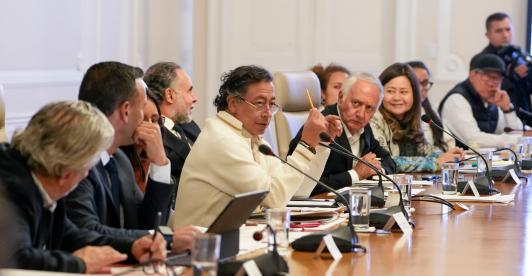 Prsidente Petro en el último consejo de ministros