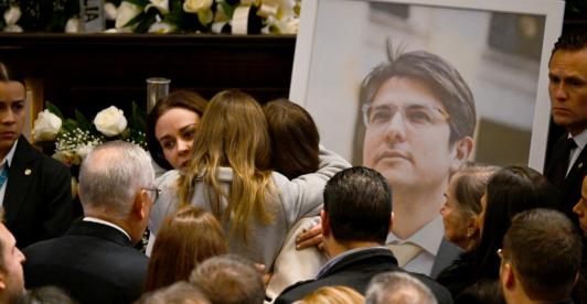 Honras fúnebres a Miguel Uribe Turbay.