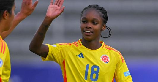 Linda Caicedo con la Selección Colombia. / Foto: AFP.