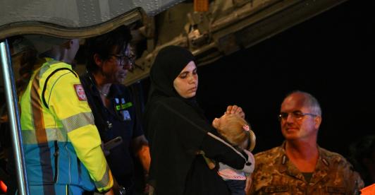 Niños evacuados en Gaza. / Foto: AFP.