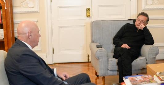 Reunión entre Petro y McNamara. / Foto: Presidencia.