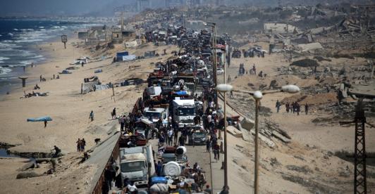 Miles de palestinos huyen desesperadamente en el quinto día de la invasión terrestre israelí