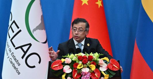 El presidente de Colombia, Gustavo Petro, asiste a la ceremonia inaugural de la Cuarta Reunión Ministerial del Foro de China y la Comunidad de Estados Latinoamericanos y Caribeños.