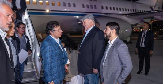 Presidente Petro llegando a Estados Unidos