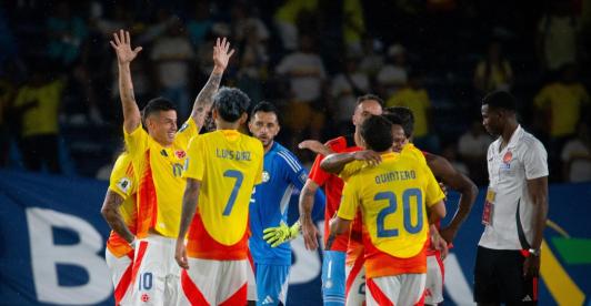 Selección Colombia celebra la clasificación. / Foto: Santiago Villegas - RTVC.