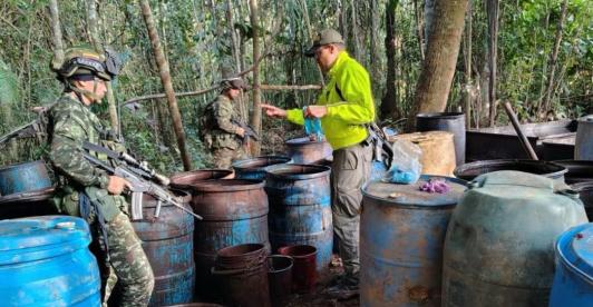 Laboratorio en Guaviare. / Foto: Ejército.