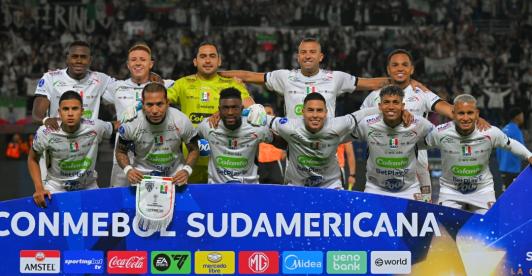 Once Caldas en la Copa Sudamericana. / Foto: AFP.