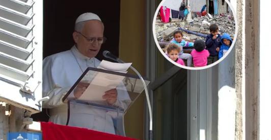 Papa León XVI sobre Gaza. / Fotos: Vatican News y AFP.
