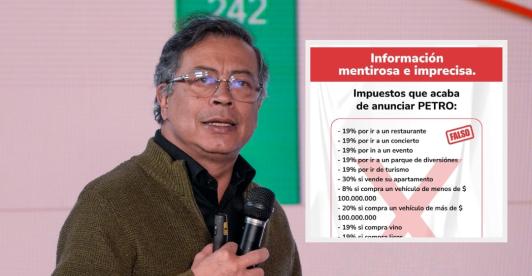 Petro sobre fake news de la Ley de Financiamiento. / Fotos: Presidencia y MinHacienda.